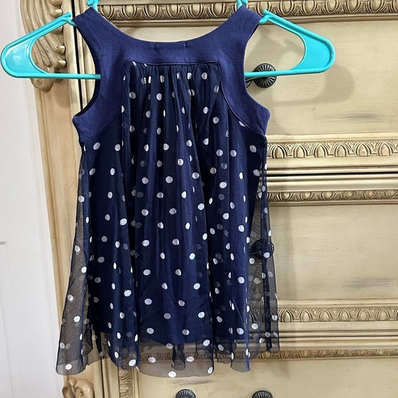 Joe Fresh Baby Girls Dress 2T Navy Polkadot Summer Tank Tutu Tulle Kids NWT - Picture 4 of 7